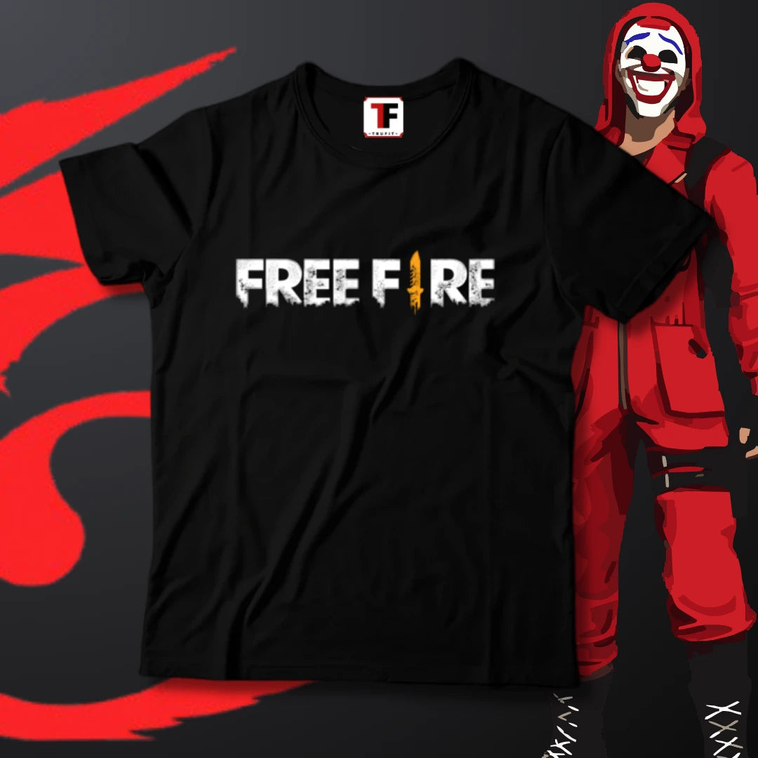 Free fire Half Sleeves Tshirt
